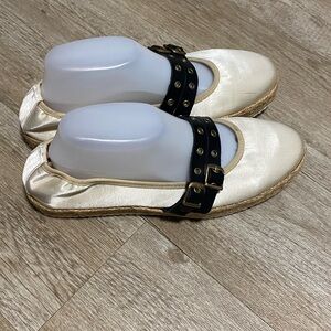 MARIELLA FABIANI MILANO BEIGE MARY JANE BALLET SHOES SIZE 41